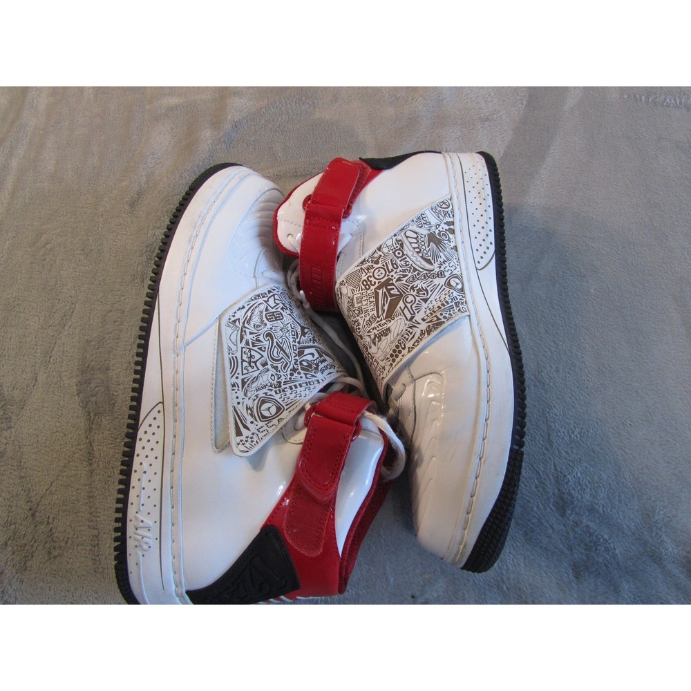 Jordan AJF 20 Fusion White Varsity Red Black Laser Strap 331823-101 Men High Top - Picture 9 of 12